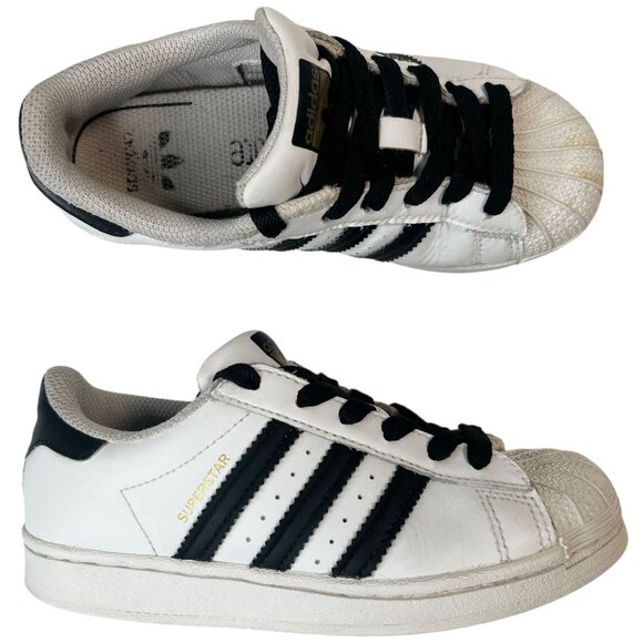 Adidas Superstar C Little Kids Cloud White Core Black Laces FU7714 size 13K - Picture 1 of 14